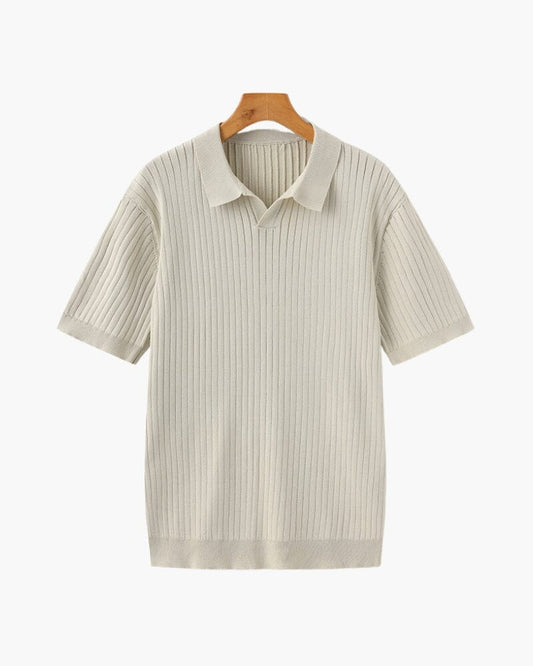 Premium Ribbed Polo Bernard Grimberg Beige XS 