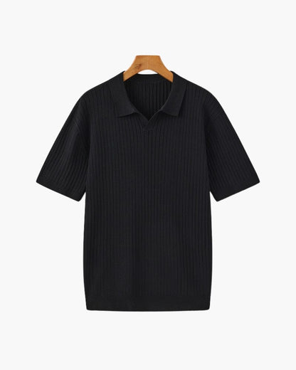 Premium Ribbed Polo Bernard Grimberg Black XS 