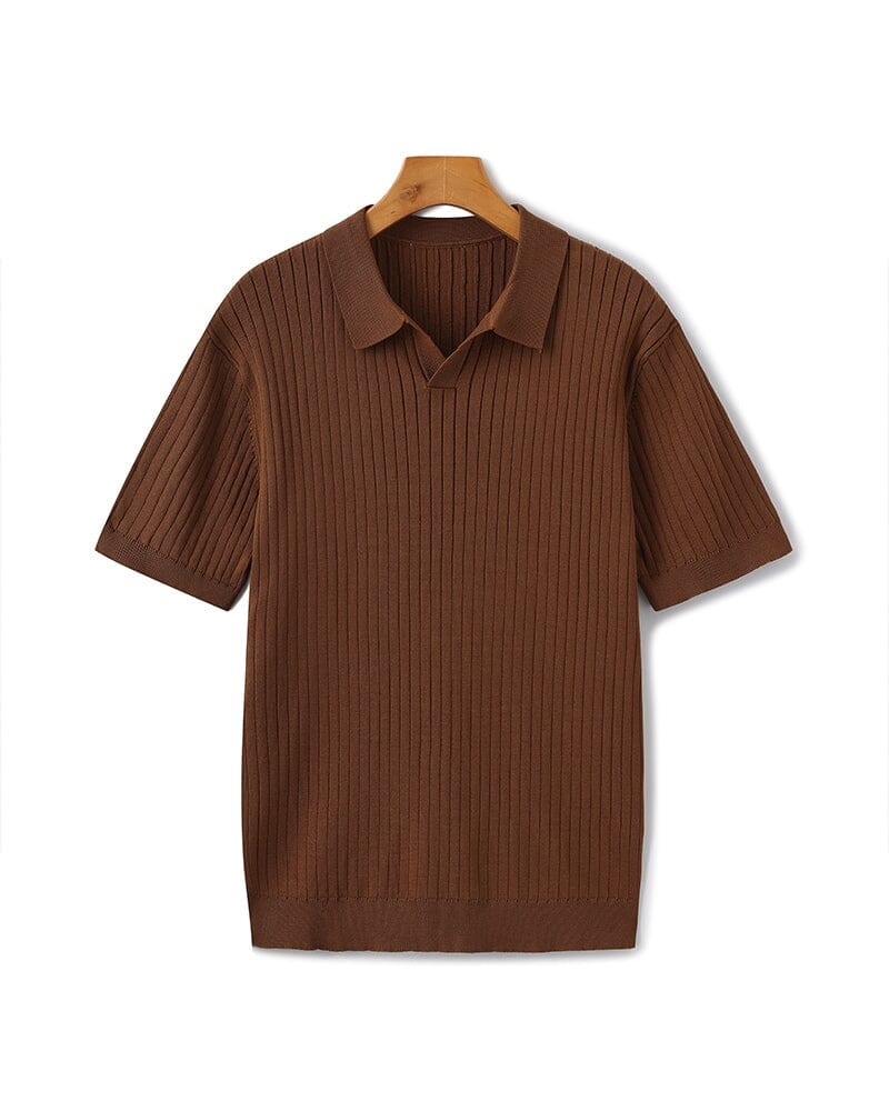 Premium Ribbed Polo Bernard Grimberg Brown XS 