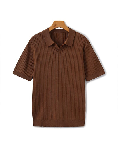 Premium Ribbed Polo Bernard Grimberg Brown XS 