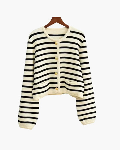 Premium Striped Wool Vest Bernard Grimberg Women Small 