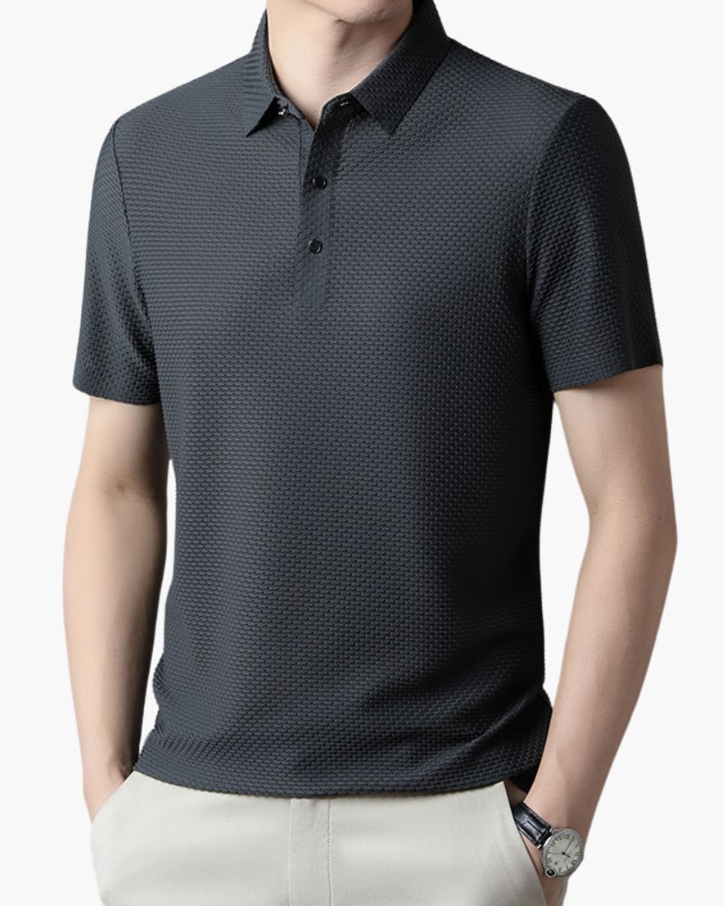 Prestigio Silk Polo (Anti-Wrinkle) Bernard Grimberg WorldWide Navy Blue S 