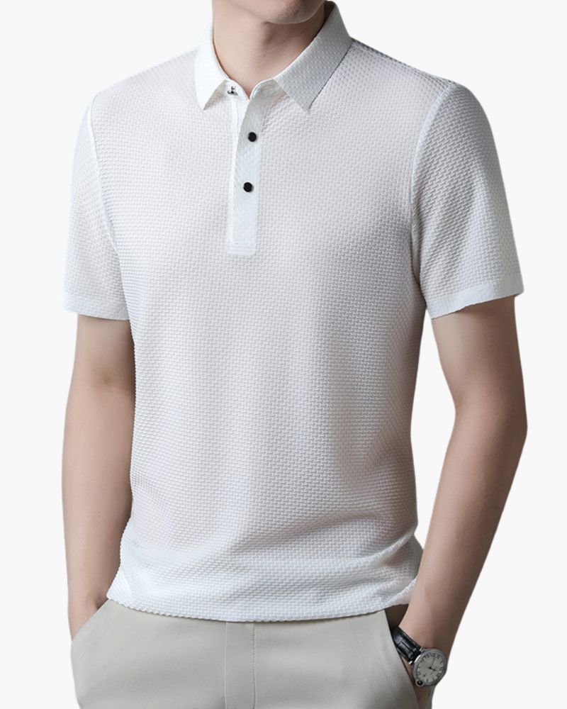Prestigio Silk Polo (Anti-Wrinkle) Bernard Grimberg WorldWide White S 