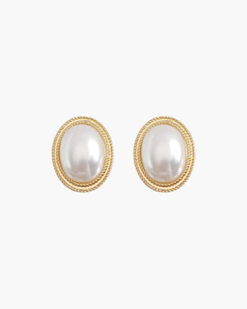 Radiance Oval Pearl Studs Bernard Grimberg 