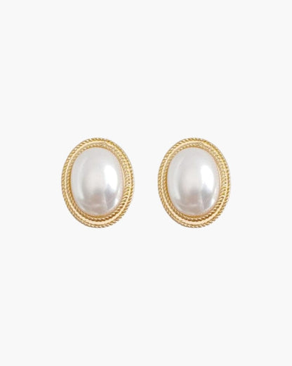 Radiance Oval Pearl Studs Bernard Grimberg 