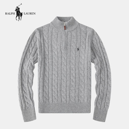 RL Cashmere Cable Sweater (CLEARANCE) Bernard Grimberg Subtle Gray M 