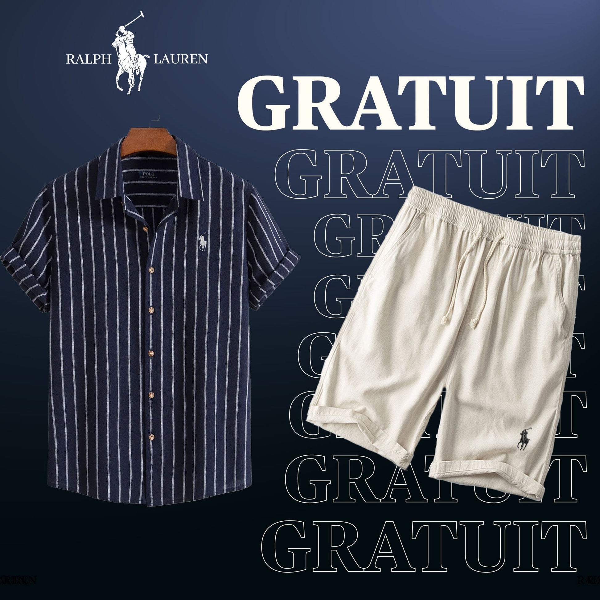 R&L Pack: Signature Shirt + Free Shorts Bernard Grimberg Navy blue S 