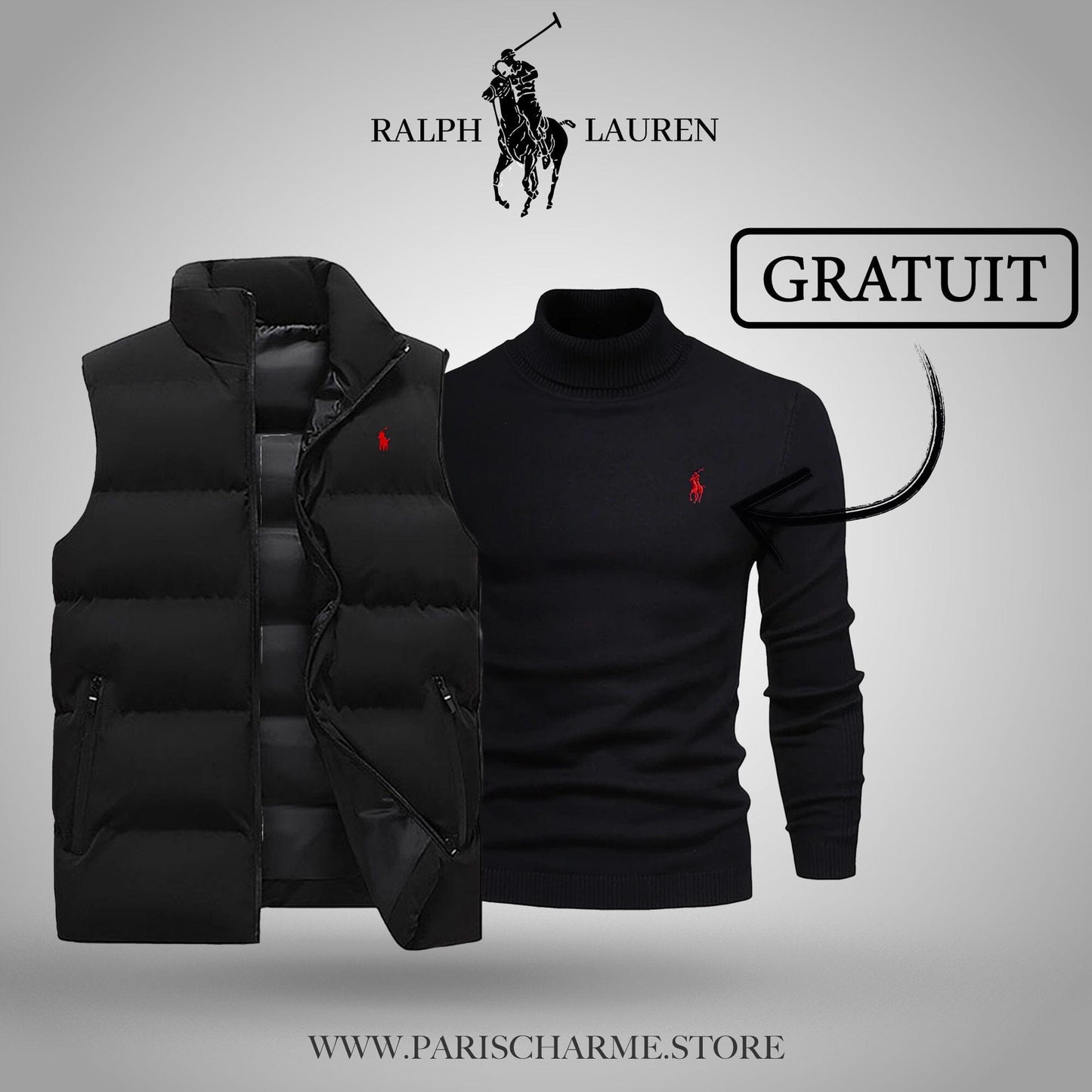 R&L Vest + Free Sweater (CLEARANCE) Bernard Grimberg Black Black M