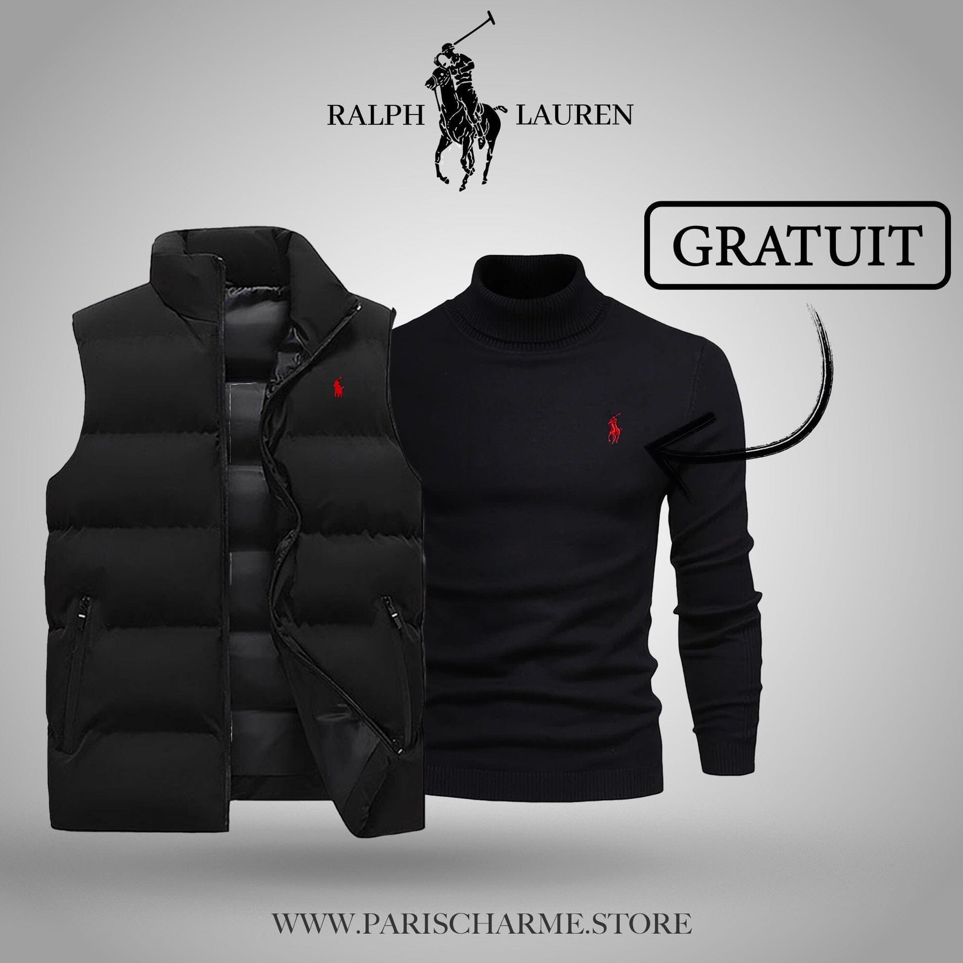 R&L Vest + Free Sweater (CLEARANCE) Bernard Grimberg Black Black M