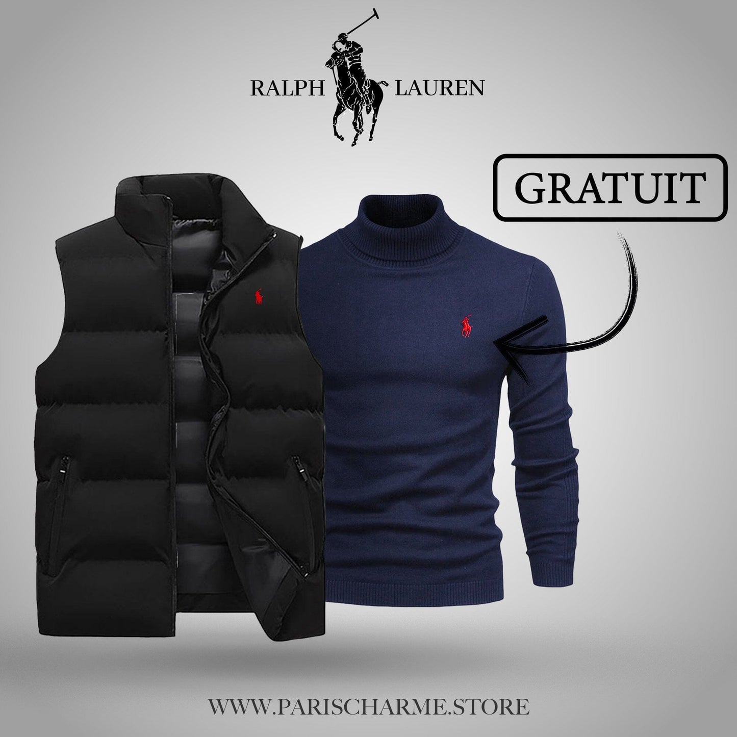 R&L Vest + Free Sweater (CLEARANCE) Bernard Grimberg Black Blue M
