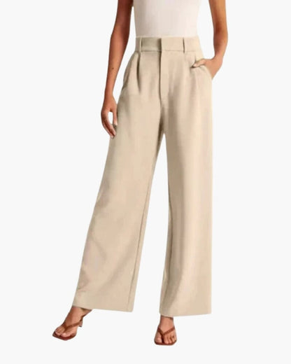 Serena Wide-Leg Trousers Bernard Grimberg Women Beige S 