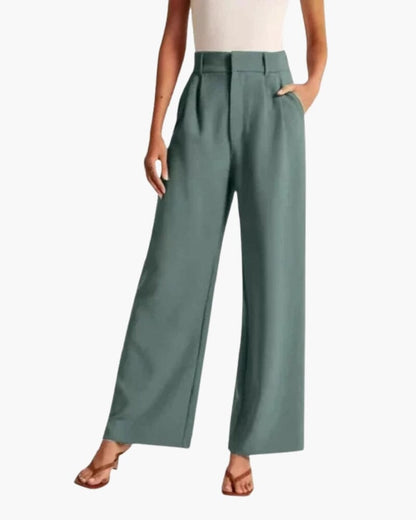 Serena Wide-Leg Trousers Bernard Grimberg Women Green S 