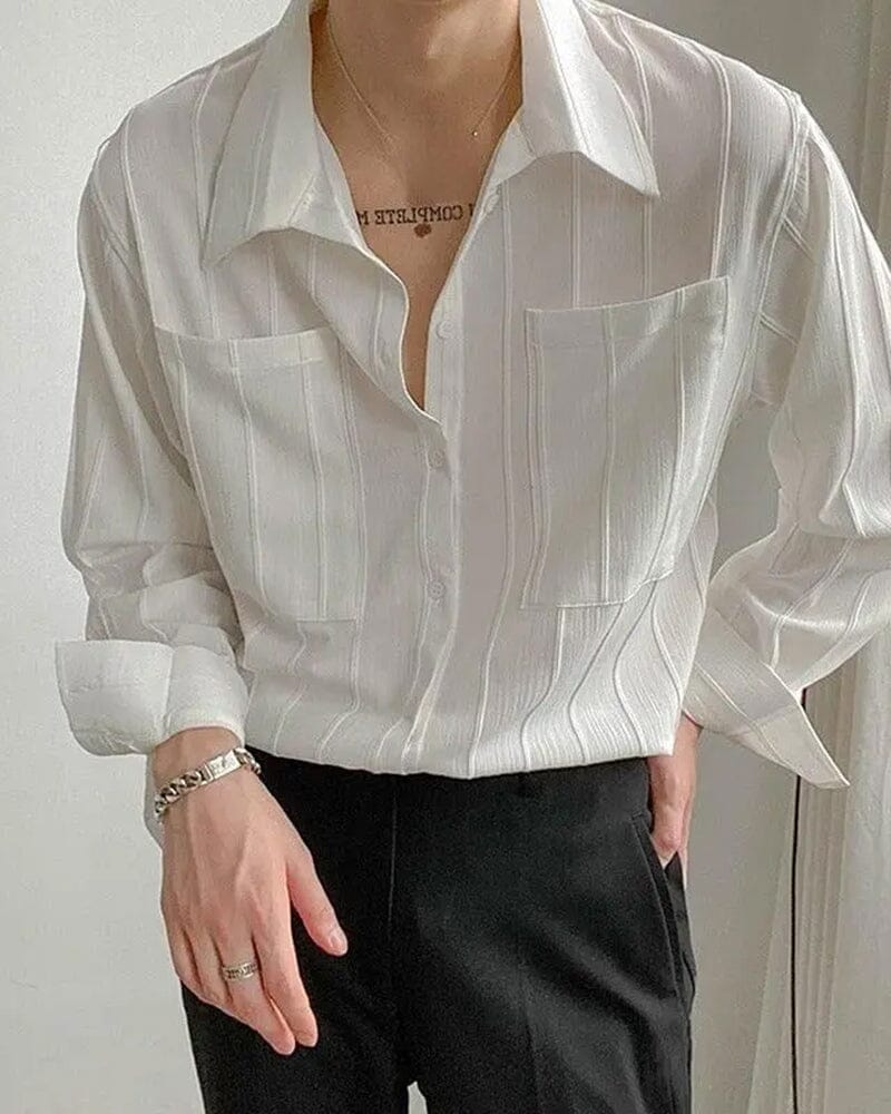 ST Tropez Ribbed Shirt 0 oldmoneystyle White S 