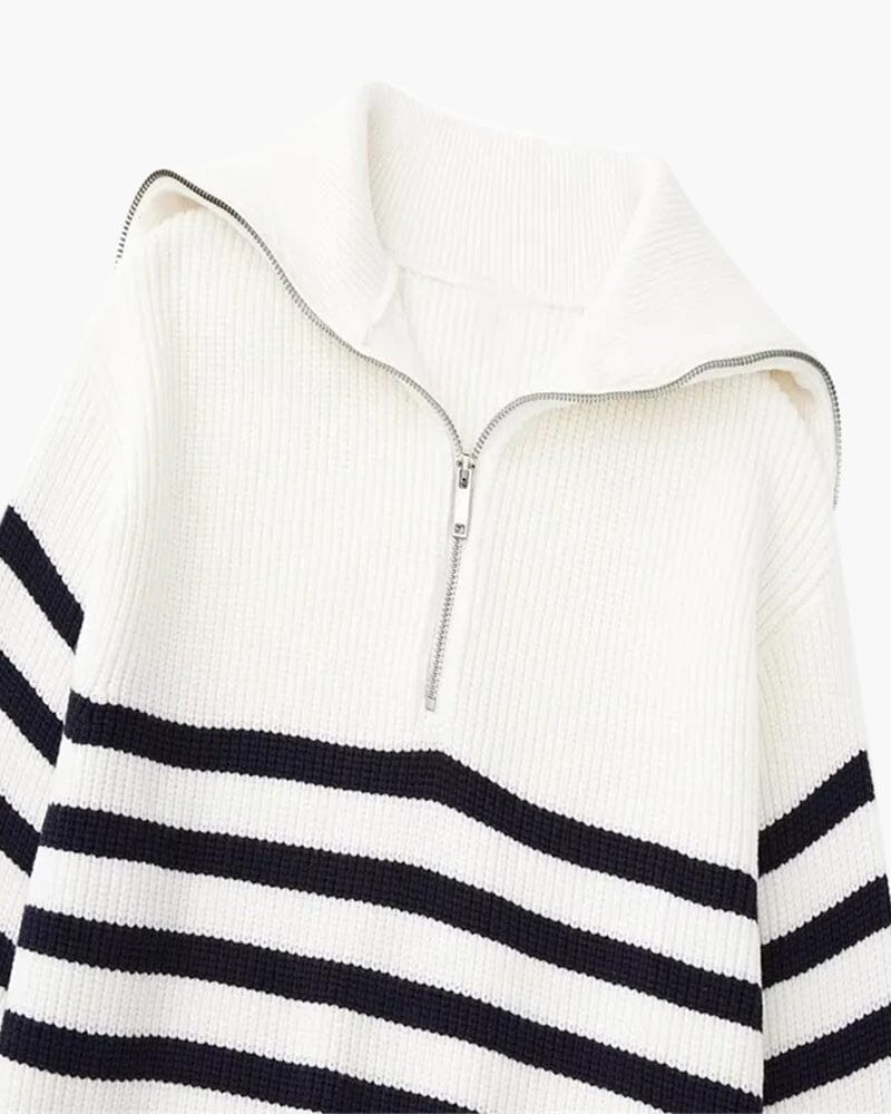 Striped Zip Up Sweater Bernard Grimberg 