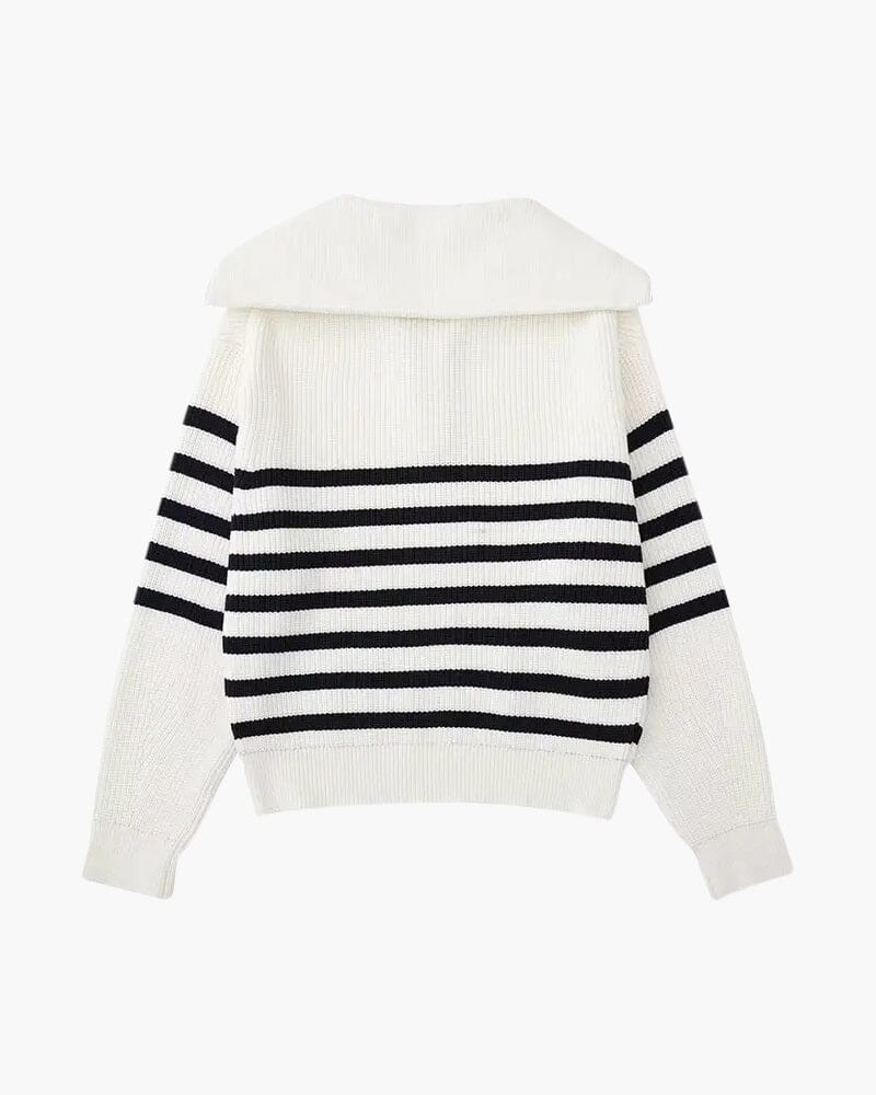 Striped Zip Up Sweater Bernard Grimberg 