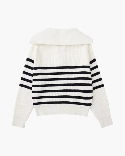 Striped Zip Up Sweater Bernard Grimberg 