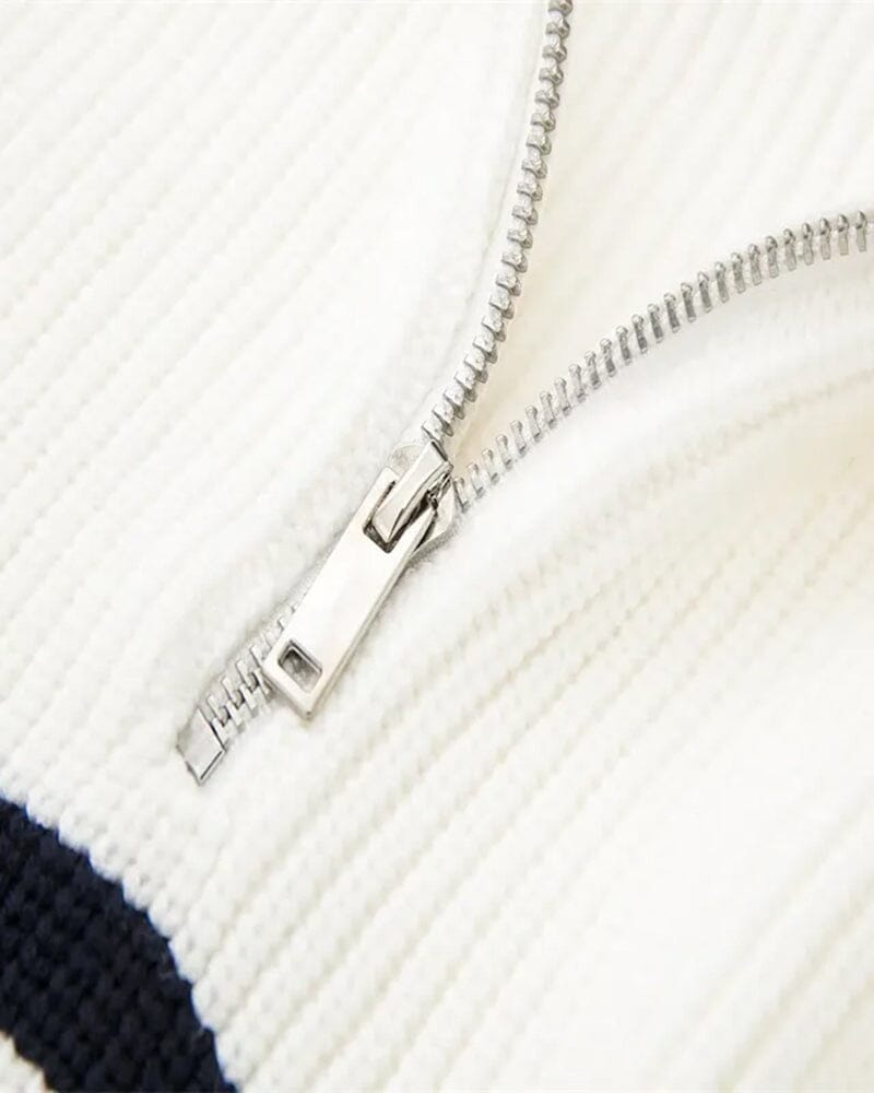 Striped Zip Up Sweater Bernard Grimberg 