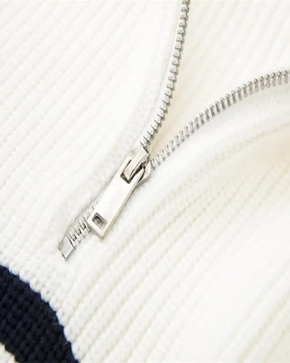 Striped Zip Up Sweater Bernard Grimberg 