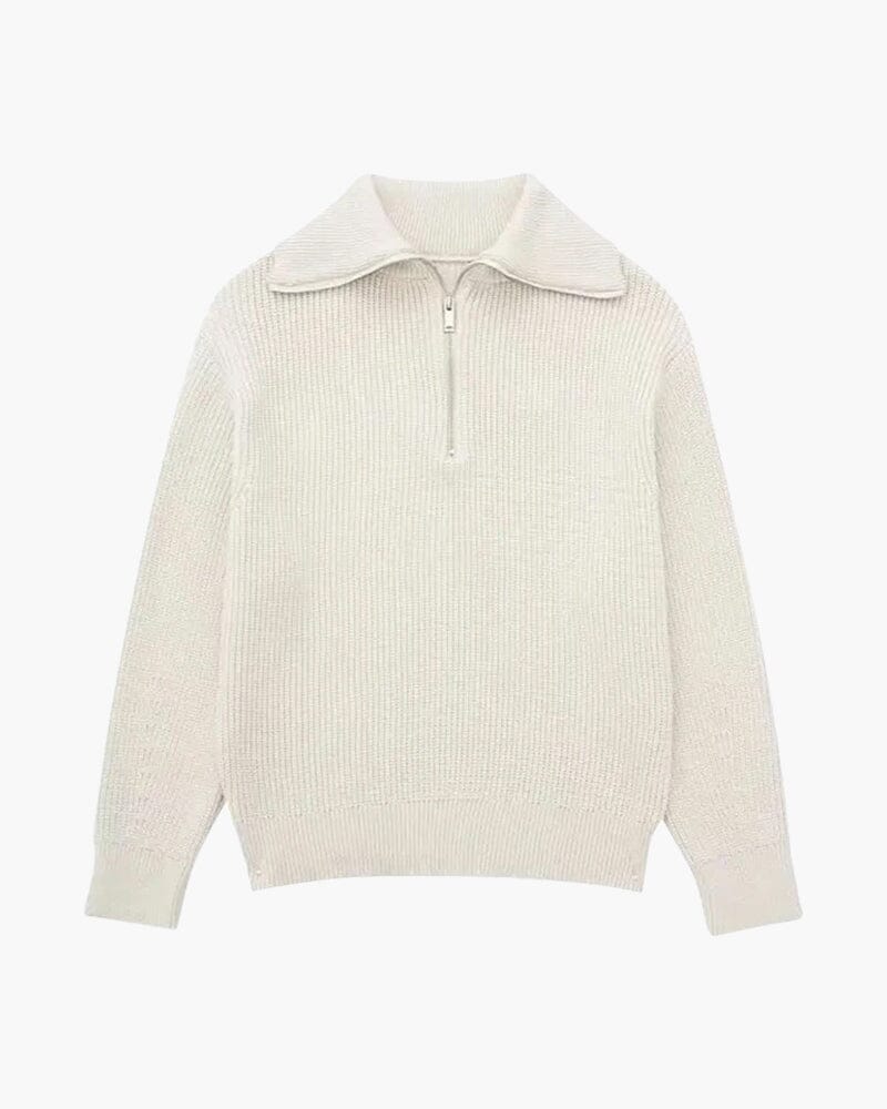 Striped Zip Up Sweater Bernard Grimberg S White 