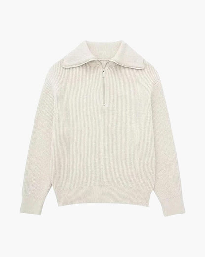 Striped Zip Up Sweater Bernard Grimberg S White 