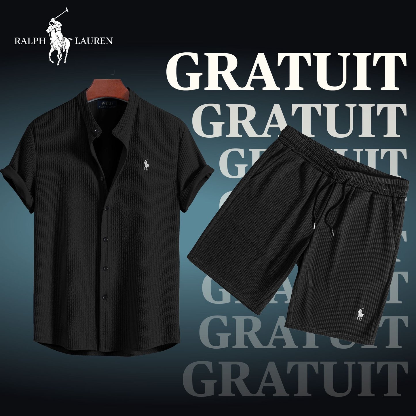 SUMMER OFFER (BUY A SHIRT = GET A FREE SHORT) Bernard Grimberg Black S 