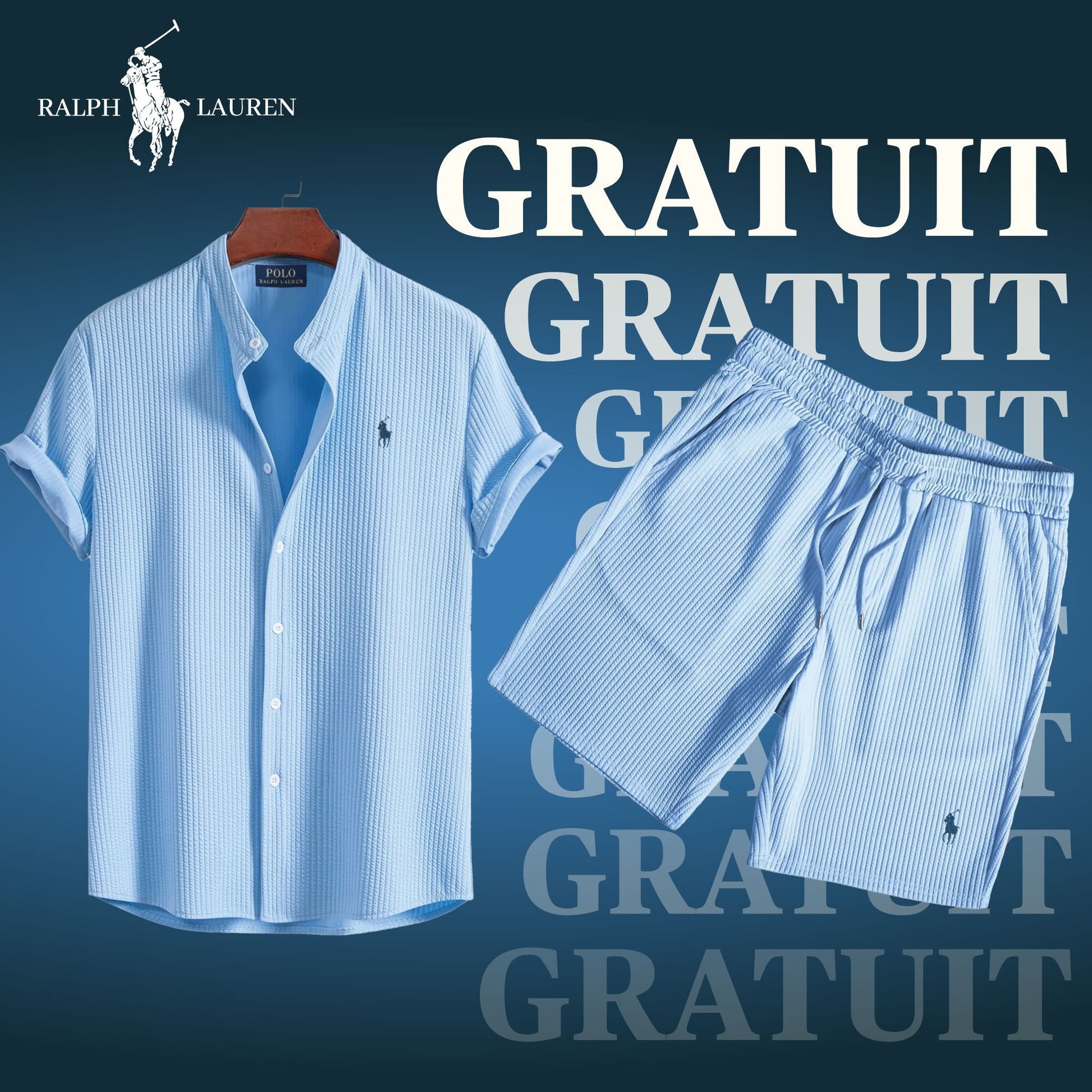 SUMMER OFFER (BUY A SHIRT = GET A FREE SHORT) Bernard Grimberg Blue S 
