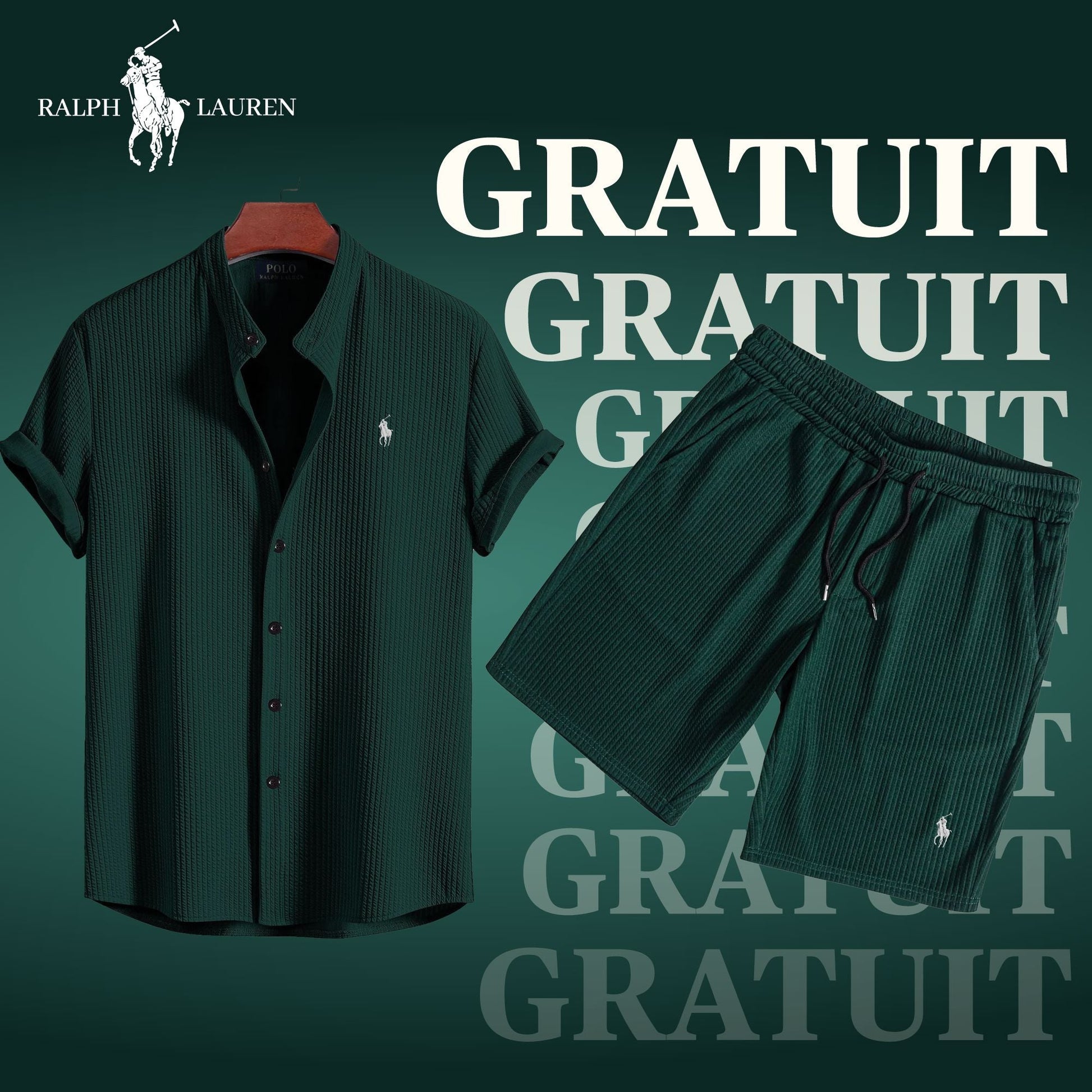 SUMMER OFFER (BUY A SHIRT = GET A FREE SHORT) Bernard Grimberg Green S 