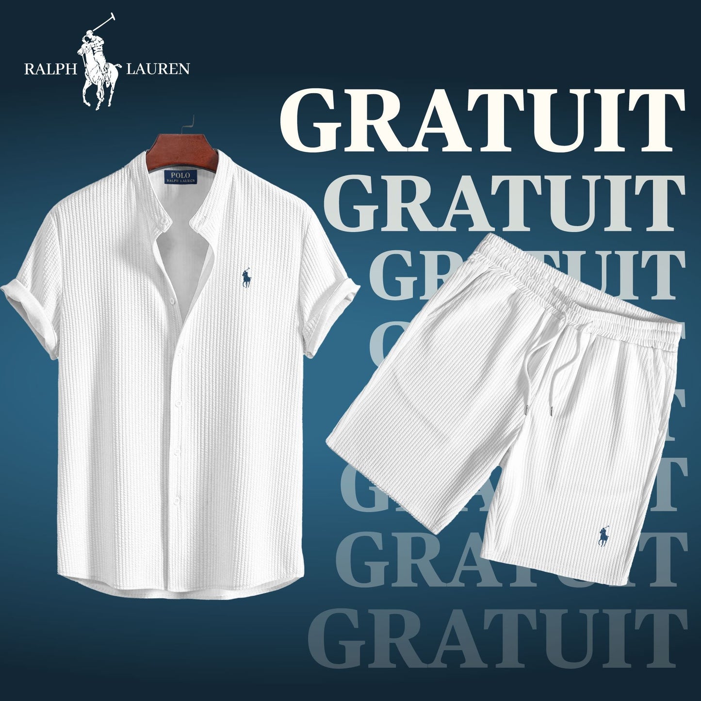 SUMMER OFFER (BUY A SHIRT = GET A FREE SHORT) Bernard Grimberg White S 