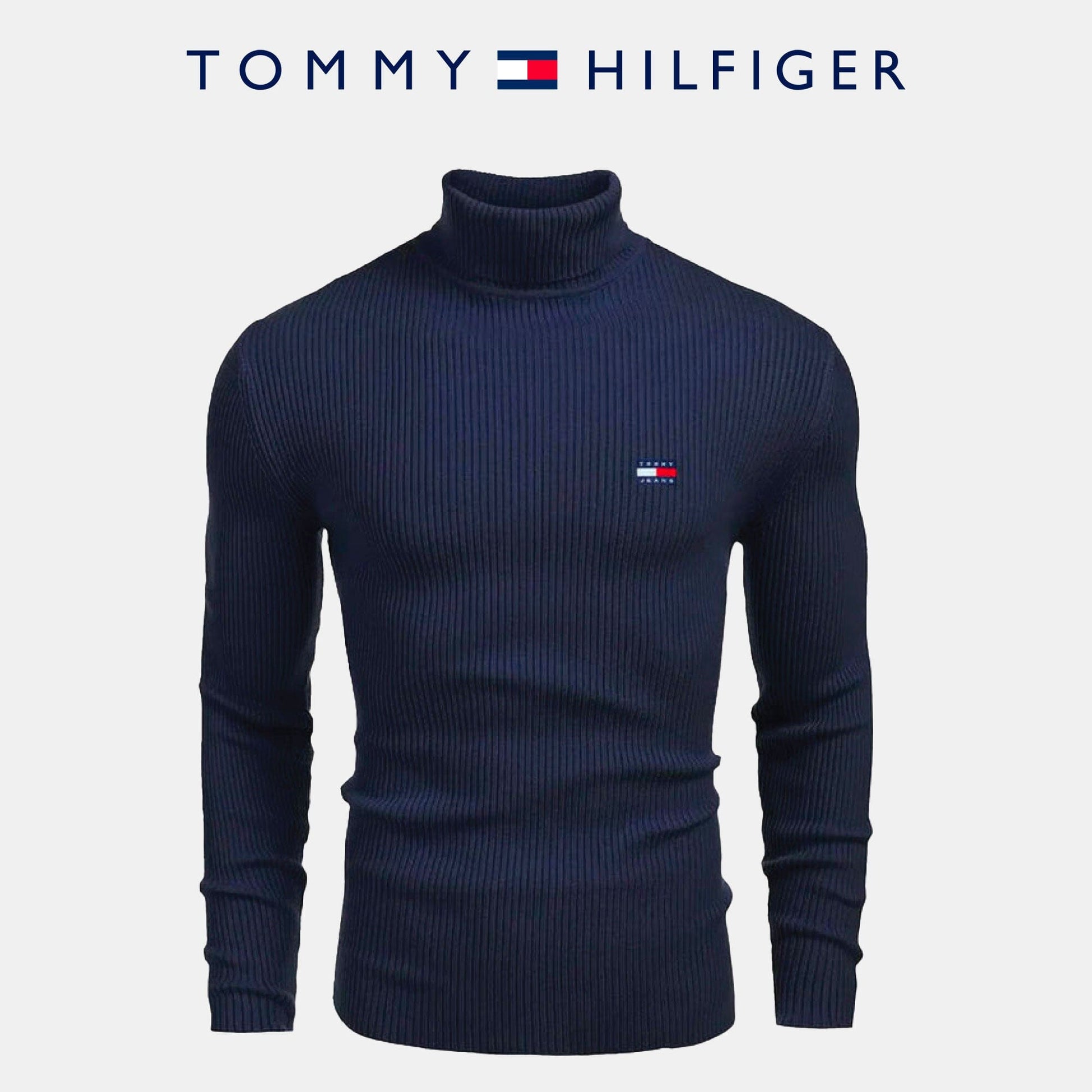 TH Turtleneck Sweater Bernard Grimberg Blue M 