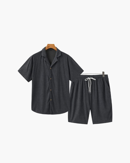The Riviera Velvet Cord Set Bernard Grimberg Dark Gray S 