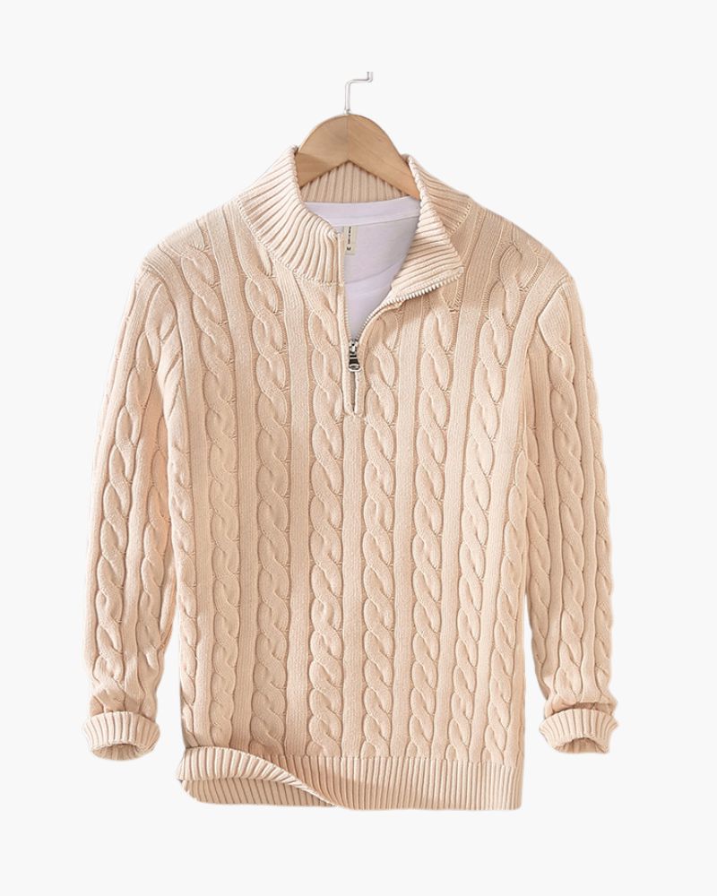 Verbier Half Zip Sweater Bernard Grimberg Beige S 