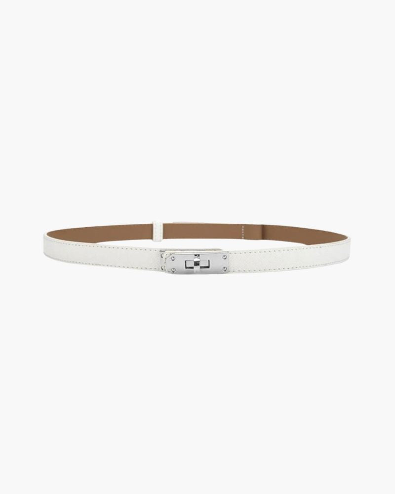 Vintage Slim Belt Bernard Grimberg Women White 