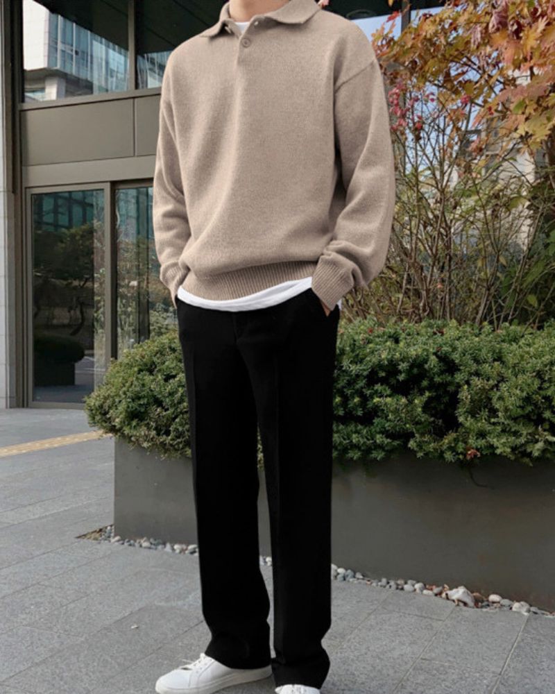 Woolen Button Half Zip 0 oldmoneystyle 