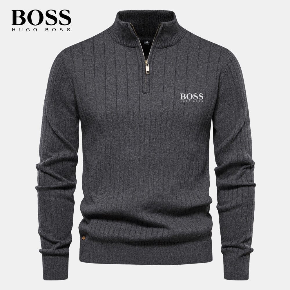 Zip-up sweater (CLEARANCE) Bernard Grimberg Gray S 