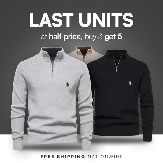 Zipped Collar Sweater R&L + Free Watch Bernard Grimberg 