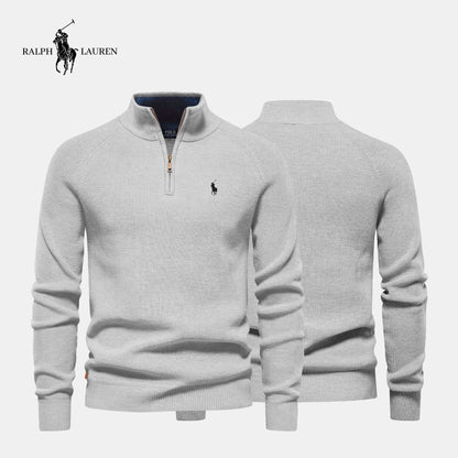 Zipped Collar Sweater R&L + Free Watch Bernard Grimberg Grey S 