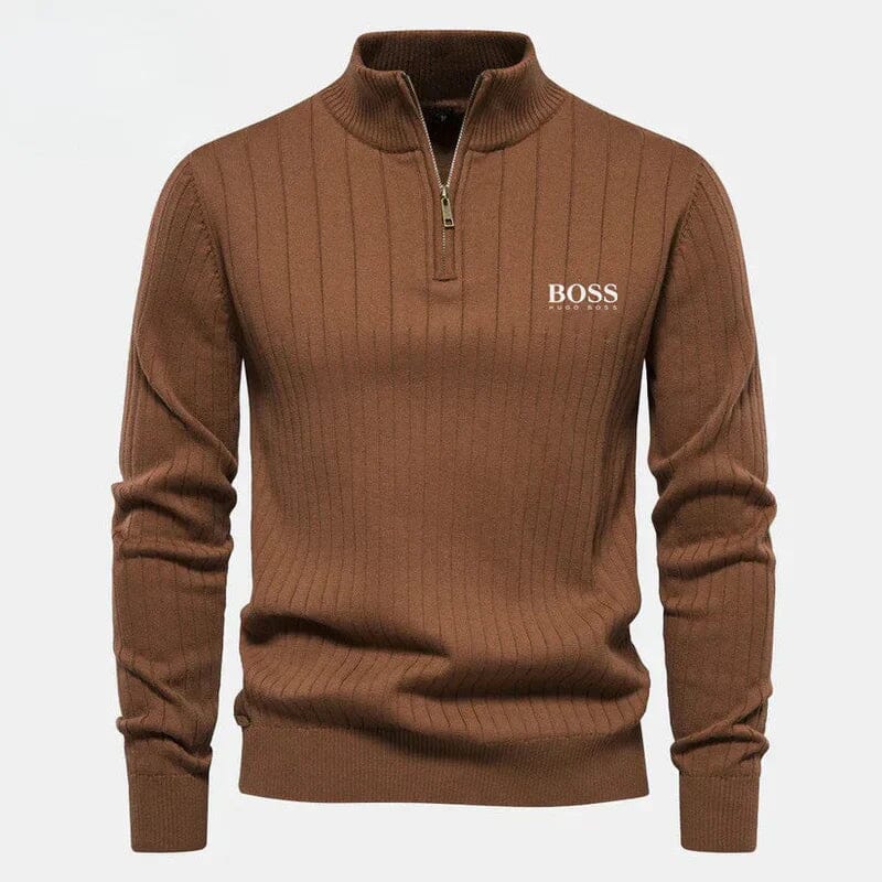 Zipped Pullover ( CLEARENCE SALE ) Bernard Grimberg Brown S 