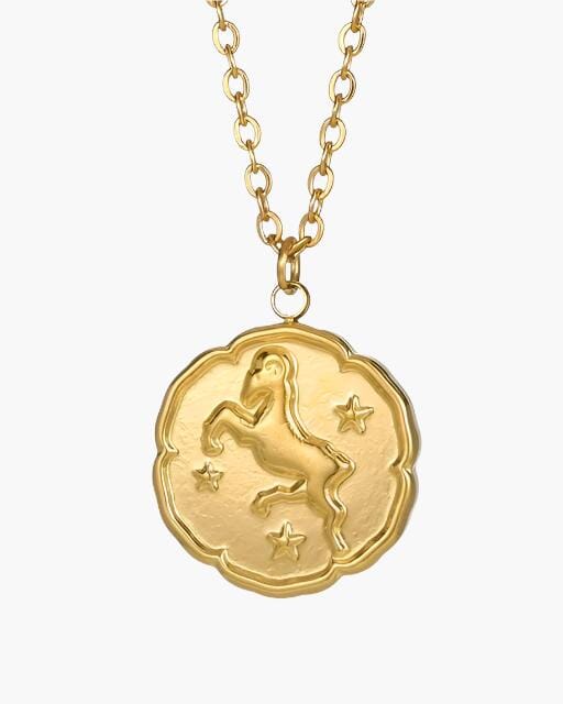 Zodiac Sign Necklace - Gold Bernard Grimberg Capricorn 