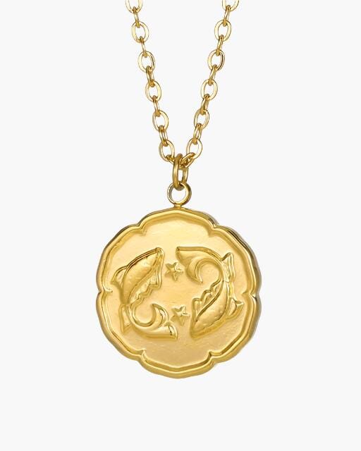Zodiac Sign Necklace - Gold Bernard Grimberg Picses 